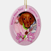 フォトドッグパーソナライズされたス初めてのクリスマスオーナメント セラミックオーナメント (右)