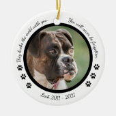 フォトドッグパーソナライズされたペット記念クリスマスの追加 セラミックオーナメント (正面)