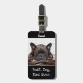 フォトドッグパーソナライズされた最高のパパ ラゲッジタグ (正面縦)