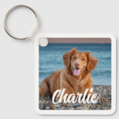 フォトドッグ好きペットパーソナライズされた形見2 キーホルダー (正面)