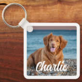 フォトドッグ好きペットパーソナライズされた形見2 キーホルダー (正面)