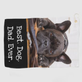 フォトドッグ·パーソナライズされたド最高のッグ·パパ ゴルフタオル (横)