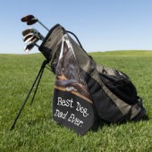 フォトドッグ·パーソナライズされたド最高のッグ·パパ ゴルフタオル (グリーン)