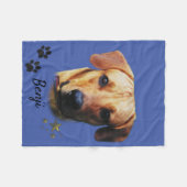 フォトドパーソナライズされたッグ写真ブランケット フリースブランケット (正面(横))