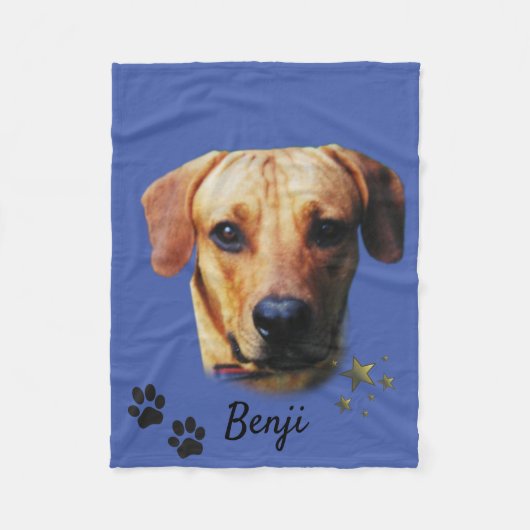 フォトドパーソナライズされたッグ写真ブランケット フリースブランケット (正面)