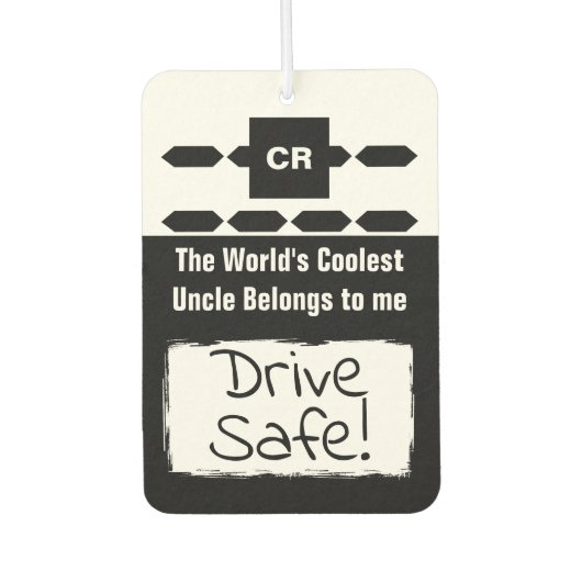 フォトドライクールブのセーフブラックを追加おじさん カーエアーフレッシュナー (正面)