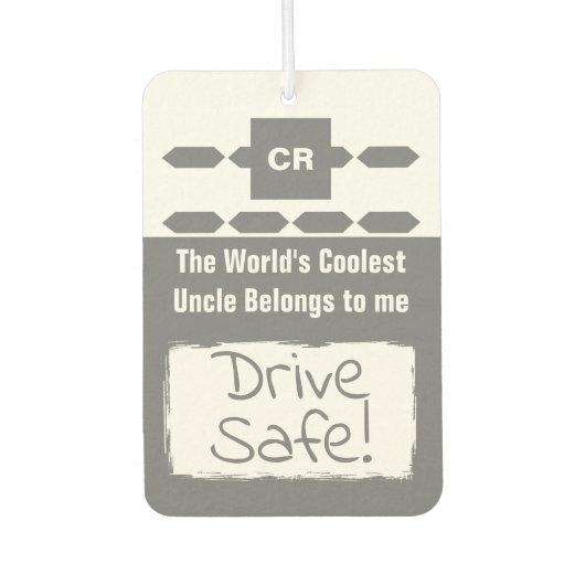 フォトドライクールブの安全なグレーを追加おじさん カーエアーフレッシュナー (正面)