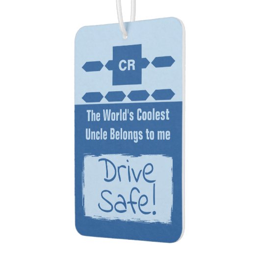 フォトドライクールブを安全な青に追加おじさん カーエアーフレッシュナー (左)