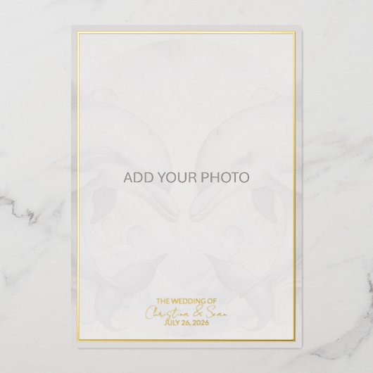 フォトドルフィン実在フォイル結婚式招待状 箔招待状 (正面)