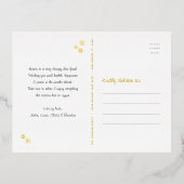 フォトニューイヤー応援スクリプトシックモダン実在金ゴールド 箔シーズンポストカード (裏面)