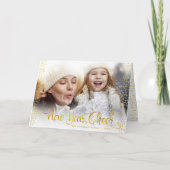 フォトニューイヤー応援モダンスクリプト金ゴールド雪 シーズンカード (正面)