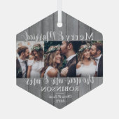 フォトニューメリーリュウズとグ結婚したレーフェイクウッド ガラスオーナメント (裏面)