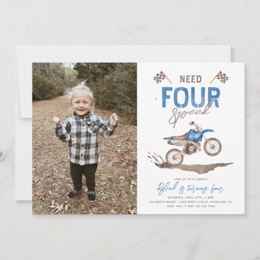 フォトニーズ4速誕生日招待状 招待状 (正面)