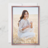 フォトネイビーエレガントブルーとピンクの卒業式1 招待状 (裏面)