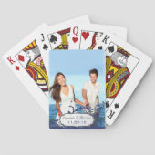 フォトネイビー渦巻形のつる植物結婚ズのギフトトランプ トランプ (裏面)