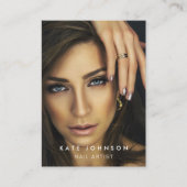 フォトネイルアーティストサロンQRコードソーシャルメディアブラック 名刺 (正面)