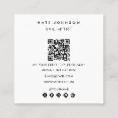 フォトネイルアーティストサロンQRコードソーシャルメディア スクエア名刺 (裏面)