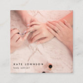 フォトネイルアーティストサロンQRコードソーシャルメディア スクエア名刺 (正面)