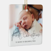 フォトネーム年の初めてのクリスマスをDaddyとして セラミックオーナメント (右)