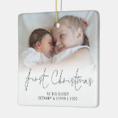 フォトネーム年初めてのクリスマス姉 セラミックオーナメント (左)