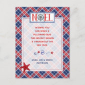 フォトノエル航海のフェアウィンズレッドプレイドホリデー ポストカード (正面)