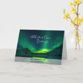 フォトノーザンライツアイスランドオーロラボレリス カード (黄色い花)