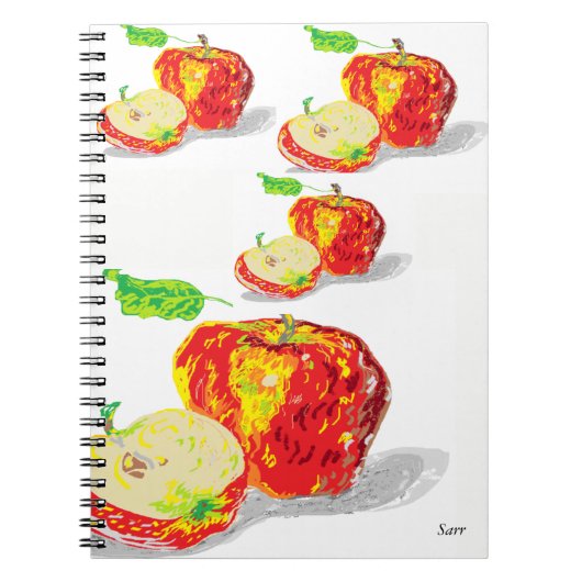 フォトノートブック（80ページB&W）リンゴ ノートブック (正面)