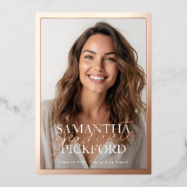 フォトハイスクール2025卒業パーティーバラ金ゴールド 箔招待状