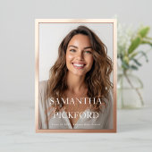 フォトハイスクール2025卒業パーティーバラ金ゴールド 箔招待状 (立ち正面)