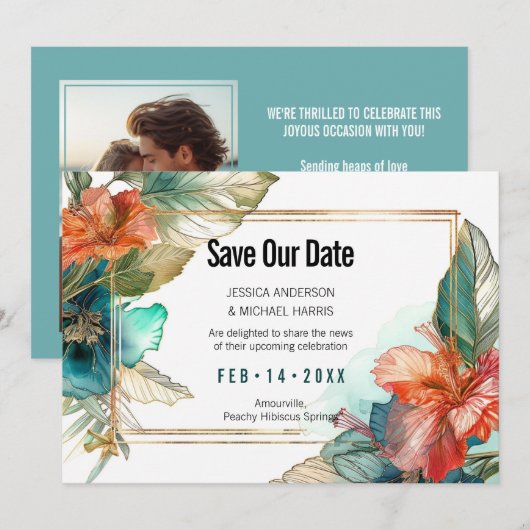 フォトハイビスカスセレナーデパラダイス セーブザデート (正面/裏面)