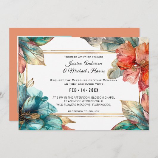 フォトハイビスカスセレナーデパラダイス 招待状 (正面/裏面)