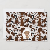 フォトハイランド牛のプリント1st誕生日 招待状 (裏面)