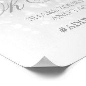 フォトハッシュタ結婚グのサイン銀《写真》ぼけ味灯 ポスター (角)