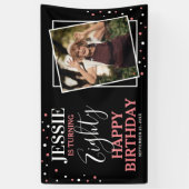 フォトハッパーソナライズされたピー80th誕生日バナー 横断幕 (縦)