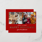 フォトハッパーソナライズされたプホリデーズカスタムフェスティバル 箔シーズンポストカード (正面/裏面)