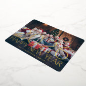 フォトハッピーニューイヤー2025年金ゴールド花火 箔シーズンカード (回転した状態)