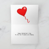 フォトハッピーバレンタインデー赤いハート素朴ウッド シーズンカード (内部)