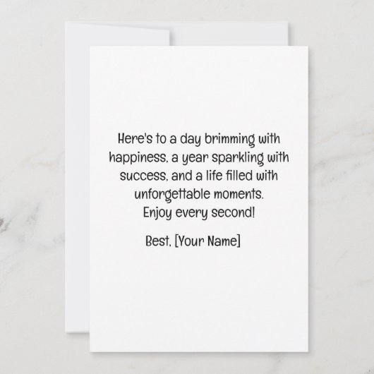 フォトハッピーバースデーカード 案内状 (裏面)