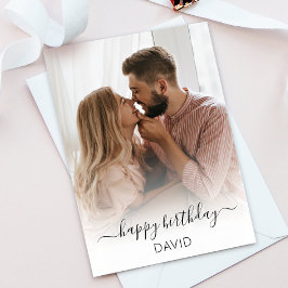 フォトハッピーバースデーグリーティングカード サンキューカード