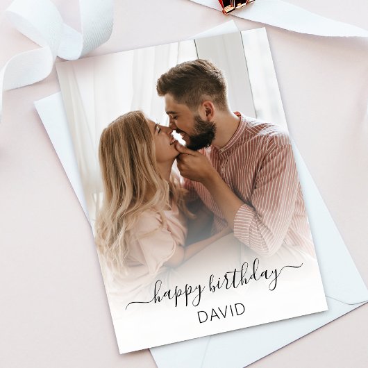 フォトハッピーバースデーグリーティングカード サンキューカード