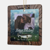 フォトハッピーホリデイズバスツリースタンプルッ縁どク セラミックオーナメント (左)