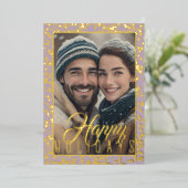 フォトハッピーホリデーのスターフレーム 箔シーズンカード (立ち正面)