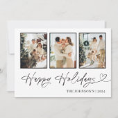 フォトハッピーホリデーズカードモダン、メリークリスマス 招待状 (正面)