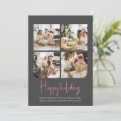 フォトハッピーホリデーズクリスマスグレーピンク シーズンカード (スタンド正面)