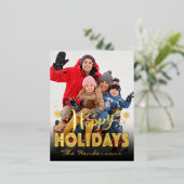 フォトハッピーホリデーズ金ゴールド 箔シーズンポストカード (立ち正面)