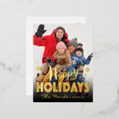 フォトハッピーホリデーズ金ゴールド 箔シーズンポストカード (正面/裏面)