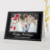 フォトハッピーホリデーモダンミニマリスト カード (黄色い花)