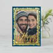 フォトハッピーホリデー用ラフ枠 箔シーズンカード (立ち正面)