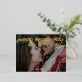 フォトハッモダンピーハートの日のスクリプト 箔シーズンポストカード (立ち正面)