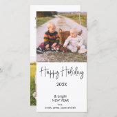 フォトハッモダンプホリデーズクリスマスフォトカード 案内状 (正面/裏面)